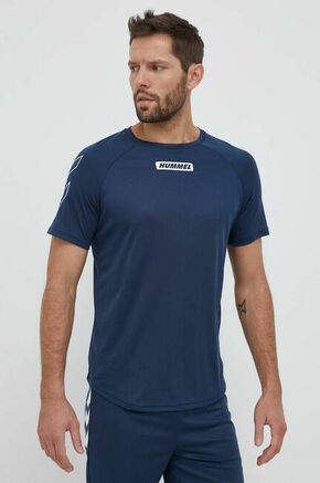 Kratka majica za vadbo Hummel Topaz mornarsko modra barva - mornarsko modra. Kratka majica za vadbo iz kolekcije Hummel. Model izdelan iz materiala