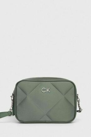 Torbica Calvin Klein zelena barva - zelena. Majhna torbica iz kolekcije Calvin Klein. Model na zapenjanje