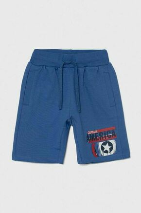 Otroške bombažne kratke hlače zippy x Marvel - modra. Otroške kratke hlače iz kolekcije zippy