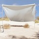vidaXL Nadstrešek za plažo s sidrišči iz peska siva 304x300 cm
