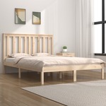 shumee Okvir za posteljo, masivni borov les, 135x190 cm, dvoposteljna