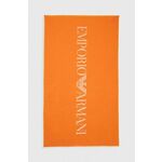 Bombažna brisača Emporio Armani Underwear oranžna barva - oranžna. Velika brisača iz kolekcije Emporio Armani Underwear. Model izdelan iz vzorčastega materiala.