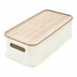 Bela škatla za shranjevanje s pokrovom iz pavlovnije iDesign Eco Handled, 21,3 x 43 cm