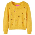 vidaXL Otroški pulover pleten oker 116
