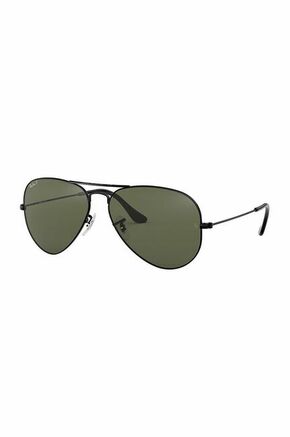 Ray-Ban očala Aviator Classic - črna. Sončna očala iz kolekcije Ray-Ban. Model s enobarvnimi stekli in okvirji iz kovine. Ima filter UV 400.