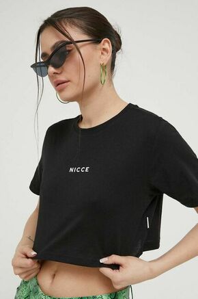 Bombažna kratka majica Nicce črna barva - črna. Lahkotna majica iz kolekcije Nicce