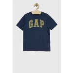 Otroška kratka majica GAP mornarsko modra barva - mornarsko modra. Otroški Lahkotna kratka majica iz kolekcije GAP. Model izdelan iz tanke, elastične pletenine. Nežen material, prijeten na dotik.