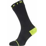 Sealskinz Waterproof All Weather Mid Length Sock With Hydrostop Black/Neon Yellow S Kolesarske nogavice