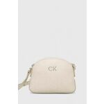Torbica Calvin Klein bež barva - bež. Majhna torbica in denarnica iz kolekcije Calvin Klein. Model na zapenjanje, izdelan iz ekološkega usnja.