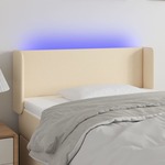 shumee LED posteljno vzglavje krem 103x16x78/88 cm blago