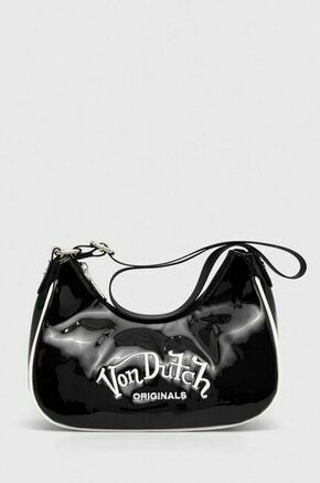 Torbica Von Dutch črna barva - črna. Srednje velika torbica iz kolekcije Von Dutch. Model na zapenjanje