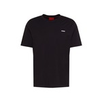 Bombažen t-shirt HUGO - črna. T-shirt iz kolekcije HUGO. Model izdelan iz enobarvne pletenine.