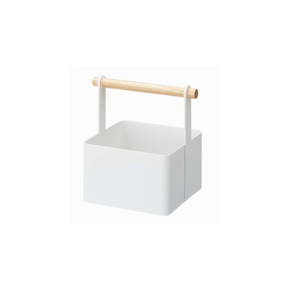 Bela večnamenska škatla s detajli z bukovega lesa YAMAZAKI Tosca Tool Box