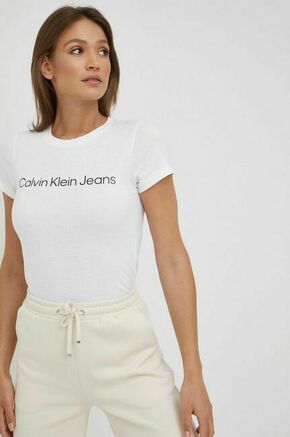 Bombažna kratka majica Calvin Klein Jeans (2-pack) bela barva - bela. Kratka majica iz kolekcije Calvin Klein Jeans. Model izdelan iz tanke