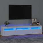 vidaXL TV omarica z LED lučkami bela 195x35x40 cm