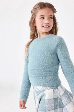 Otroški pulover Mayoral - modra. Otroške Pulover iz kolekcije Mayoral. Model z okroglim izrezom