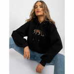 Ex moda Ženska majica s kapuco z dolgimi rokavi PEGGY black EM-BL-651.99_384587 Univerzalni
