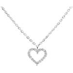 PDPAOLA Nežna srebrna ogrlica s srcem White Heart Silver CO02-220-U (verižica, obesek) srebro 925/1000