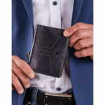 CEDAR Moška temno modra usnjena denarnica CE-PF-N4-HP-3.99_301035 Univerzalni