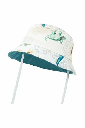 Otroški bombažni klobuk Jamiks RANDALL zelena barva - zelena. Otroški klobuk iz kolekcije Jamiks. Model z ozkim robom