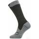 Sealskinz Waterproof All Weather Mid Length Sock Black/Grey Marl L Kolesarske nogavice
