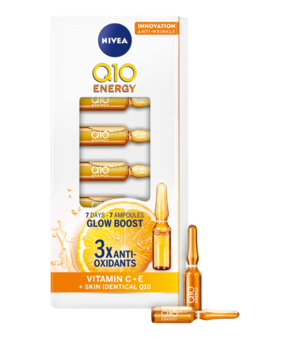Nivea Q10 Energy Vitamin C + E serum za obraz za vse tipe kože 7 ml za ženske