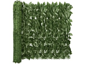 VIDAXL Balkonsko platno s temno zelenim listjem 500x75 cm