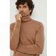 Volnen pulover Calvin Klein moški, rjava barva - rjava. Pulover iz kolekcije Calvin Klein. Model izdelan iz enobarvne pletenine. Zaradi svoje visoke termoregulacijske sposobnosti vam volna pomaga ohranjati toploto, ko je hladno, in svežino, ko je...