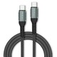 Qoltec kabel usb 2.0 tip c | usb 2.0 tip c 100w | qc 3.0 | pd | 1m | črna