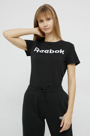 Bombažen t-shirt Reebok črna barva - črna. T-shirt iz kolekcije Reebok. Model izdelan iz tanke