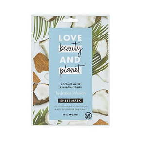 Love Beauty &amp; Planet Tekstilni vlažilna maska s kokosovo vodo in cvetje mimoza ( Hydration Infusion Sheet Mask) 1 PC