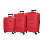 Jada Toys Komplet potovalnih kovčkov ABS ROLL ROAD FLEX Red / Red, 55-65-75cm, 5849464