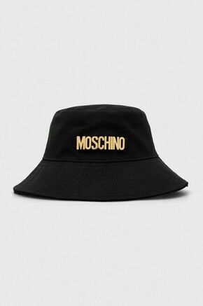 Bombažni klobuk Moschino črna barva - črna. Klobuk iz kolekcije Moschino. Model z ozkim robom