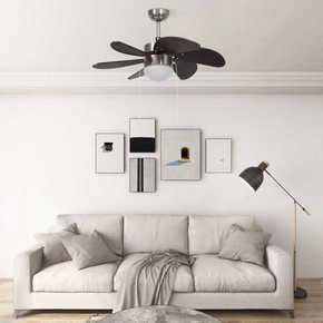 Shumee stropni ventilator s svetilko 76 cm temno rjave barve