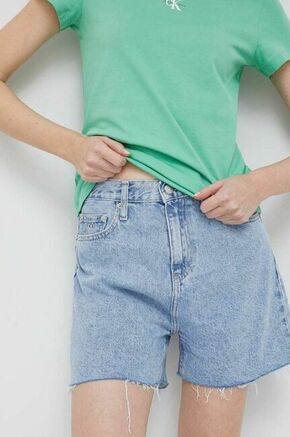Jeans kratke hlače Calvin Klein Jeans ženski - modra. Kratke hlače iz kolekcije Calvin Klein Jeans. Model izdelan iz jeansa. Izjemno udoben material
