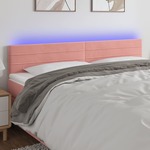 shumee LED posteljno vzglavje roza 180x5x78/88 cm žamet