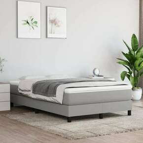 VidaXL Box spring postelja z vzmetnico svetlo siva 120x200 cm blago