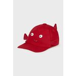 Otroška bombažna bejzbolska kapa Mayoral Newborn rdeča barva - rdeča. Otroški kapa s šiltom vrste baseball iz kolekcije Mayoral Newborn. Model izdelan iz tkanine s potiskom.
