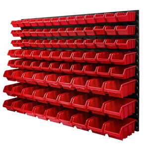 Botle Viseča plošča za orodje 115 x 78 cm z 91 kos Škatla stenskih Rdeča škatle Sistem za shranjevanje