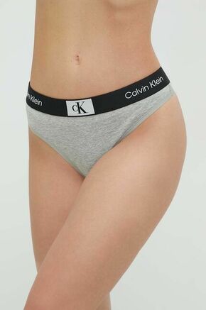 Tangice Calvin Klein Underwear siva barva - siva. Tangice iz kolekcije Calvin Klein Underwear. Model izdelan iz elastične pletenine.