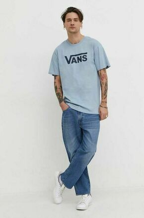 Bombažna kratka majica Vans moški - modra. Lahkotna kratka majica iz kolekcije Vans