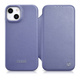 iCARER ce premium leather folio case iphone 14 magnetic flip leather folio case magsafe light purple (wmi14220713-lp)
