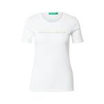 United Colors of Benetton bombažen t-shirt - bela. T-shirt iz kolekcije United Colors of Benetton. Model izdelan iz tanke, rahlo elastične pletenine.