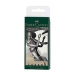 Faber-Castell Pitt pisalo za umetnike, set 6 različnih konic, črno
