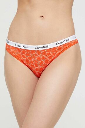 Brazilke Calvin Klein Underwear oranžna barva - oranžna. Brazilke iz kolekcije Calvin Klein Underwear. Model izdelan iz udobne pletenine.