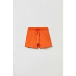 Otroške bombažne kratke hlače OVS oranžna barva - oranžna. Otroški kratke hlače iz kolekcije OVS. Model izdelan iz gladke pletenine.