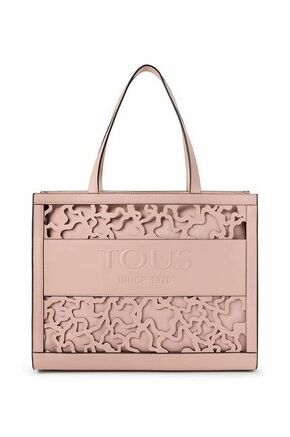 Torbica Tous roza barva - roza. Velika torbica iz kolekcije Tous. na zapenjanje