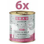 Grau GP Adult konzerva za mačke, piščanec &amp; teletina, brez žit, 6 x 800 g