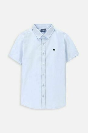 Otroška bombažna srajca Coccodrillo - modra. Otroški srajca iz kolekcije Coccodrillo. Model izdelan iz enobarvne tkanine.