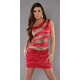 Amiatex Ženska obleka 77735, rdeča, 10